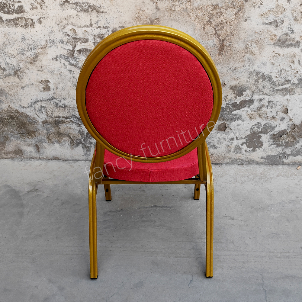 Factory Wholesale Stackable Metal Banquet Chair 25mm Iron Tube Stable Stackable Wedding Hotel Event Chair Custom Color