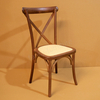 Wholesale Stackable Beech Wood Crossback Chairs, Natural Real Rattan Seat, Durable Rustic Dining Chairs for Cafe & Hotel Use