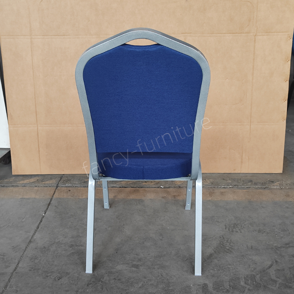 Modern Commercial Iron Dining Banquet Chairs with Metal Legs Fabric Seats Stackable Design for Hotel Wedding & Party Events