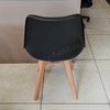 Plastic Modern Comfortable Ergonomic Durable Upholstered Tulip Dining Chair with Wood Legs Home Furniture