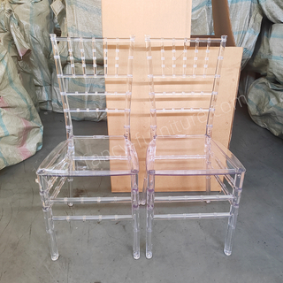 Stacking Plastic PC 7-Slat Modern Chiavari Dining Chair Backrest Durable Waterproof Portable Outdoor for Home Office Party