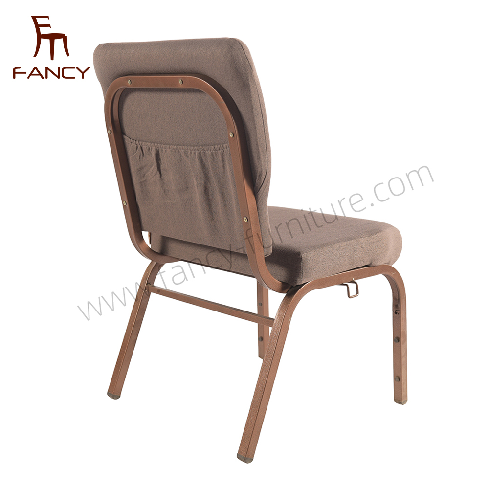 Factory Wholesale Burgundy Color OEM Colors Auditorium Red Interlock Stacking Metal Fabric Church Chair