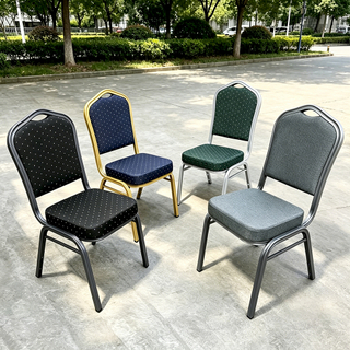 Good Quality Wholesale Chinese Design Stackable Durable Fabric Banquet Chairs Customizable Logos Commercial Use Event Seating