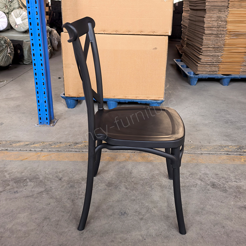Factory Wholesale Plastic Cross Back Chair, Stackable X-Back Dining Chair for Wedding & Banquet, Custom Color Supported