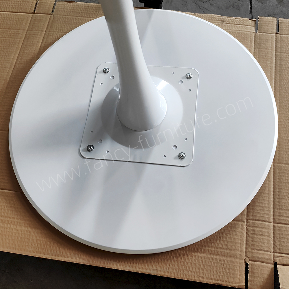 Contemporary Tulip Dining Table, Round MDF Top with Heavy Duty Metal Base, Anti-rust Stable Legs for Indoor Dining Use