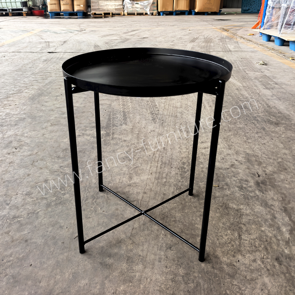 Wholesale Home Side Table, Metal Construction with Raised Tray, Durable & Lightweight, Ideal for Living Room Decoration