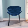 High End Comfortable Velvet Dining Chair Featuring Black Ripple Legs for Commercial & Household