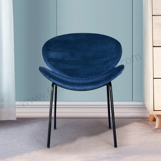 High End Comfortable Velvet Dining Chair Featuring Black Ripple Legs for Commercial & Household
