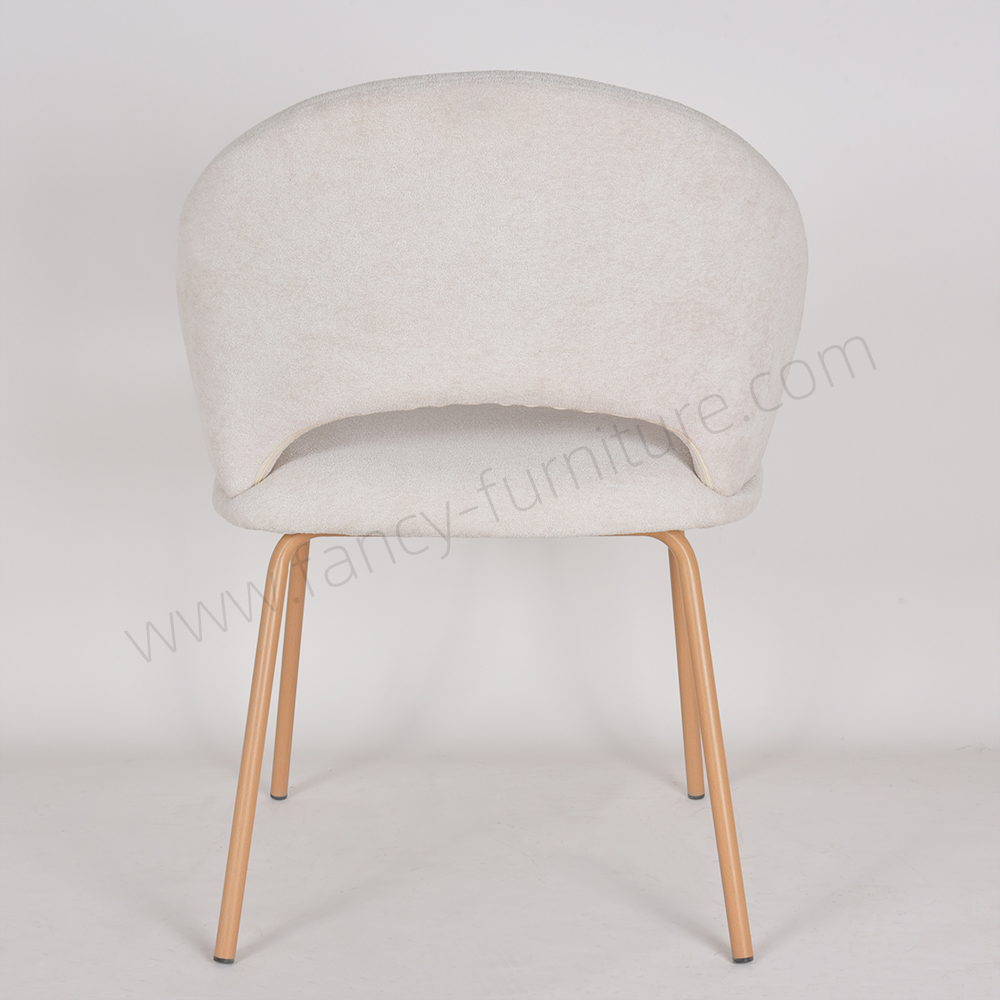 High-End European Design Dining Chairs for Home Office And Hotel Wood Grain Metal Legs Popular High Quality Furniture
