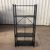 5-Tier Foldable Iron Kitchen Storage Shelf Wheels Heavy Duty Powder-Coated Rolling Rack Organizer for Flower Pot Living Room