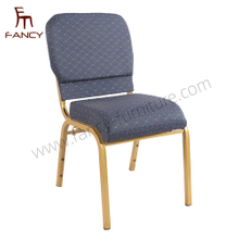Wholesale Cheap Price Stackable Metal Interlocking Blue Church Chair
