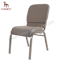 Modern Metal Hotel Furniture Iron Steel Interlocking Padded Auditorium Stack Church Chair
