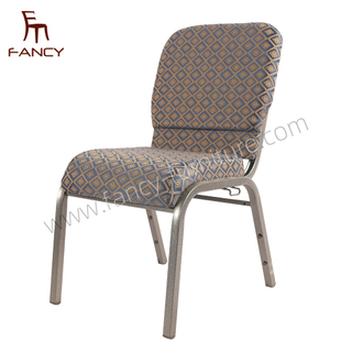 Modern Metal Hotel Furniture Iron Steel Interlocking Padded Auditorium Stack Church Chair