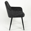 High-Back Velvet Dining Arm Chair, Soft Plush Fabric Dining Chair with Stable Metal Legs for Dining Rooms, Living