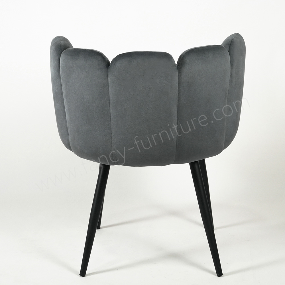 Soft Shell Dining Chair, Comfy Side Chair with Flower Shaped Backrest for Bedroom & Dining Area