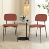 Linen Fabric Upholstered Dining Chair with Metal Legs, Modern Side Chair for Kitchen Living Room