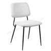Linen Fabric Dining Chair with Black Metal Legs, Modern Upholstered Side Chair for Kitchen & Living Room