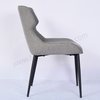 Modern Linen Upholstered Dining Chair Black Metal Tube Legs Stable Soft Dining Room Side Chair Non Foldable Durable Fabric Dining Chairs For Home Restaurant Hotel Cafe Use