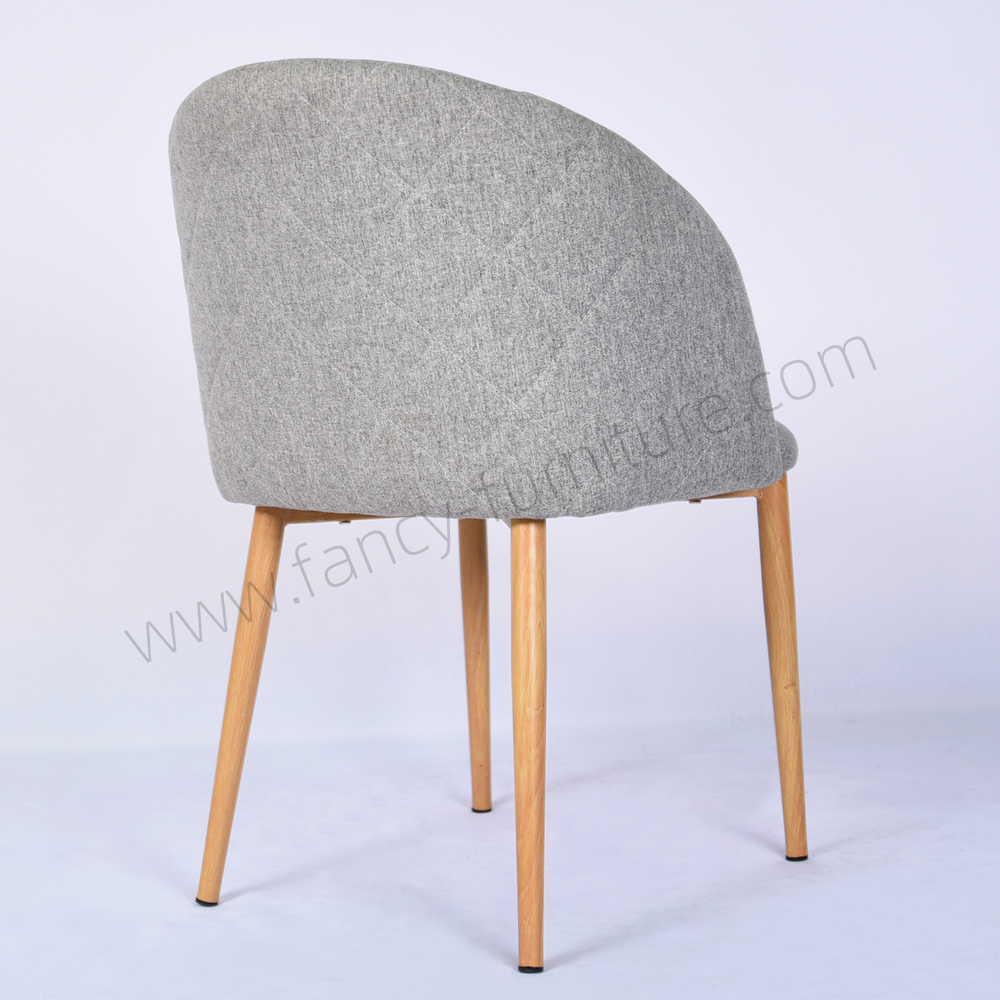 Modern Linen Dining Chair with Metal Legs Durable Upholstery Non-Foldable for Home & Hotel Use