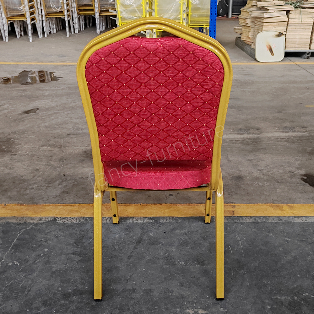 High Quality Durable Stackable Iron Frame Banquet Chair Lightweight Portable Stackable Design for Hotel Banquet Hall Wedding Party Event Furniture