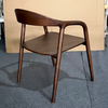 Wholesale Mid-Century Modern Solid Wood Shumate Dining Chair, Dark Walnut Finish Integrated Armrest Chair for Home Restaurant