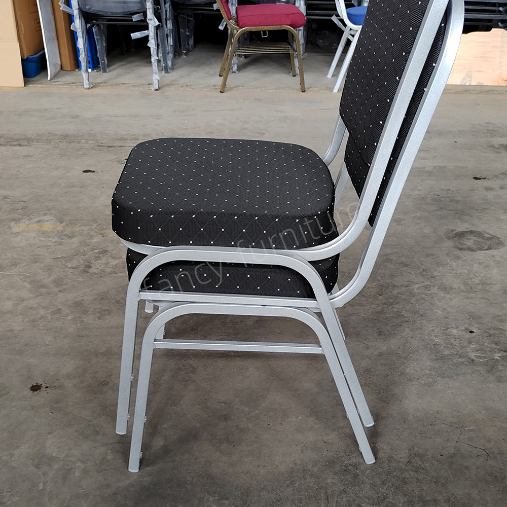 Used Iron Banquet Chairs Sale Modern Commercial Gold Metal Legs Fabric Hotel Wedding Stackable Factory Direct Supply