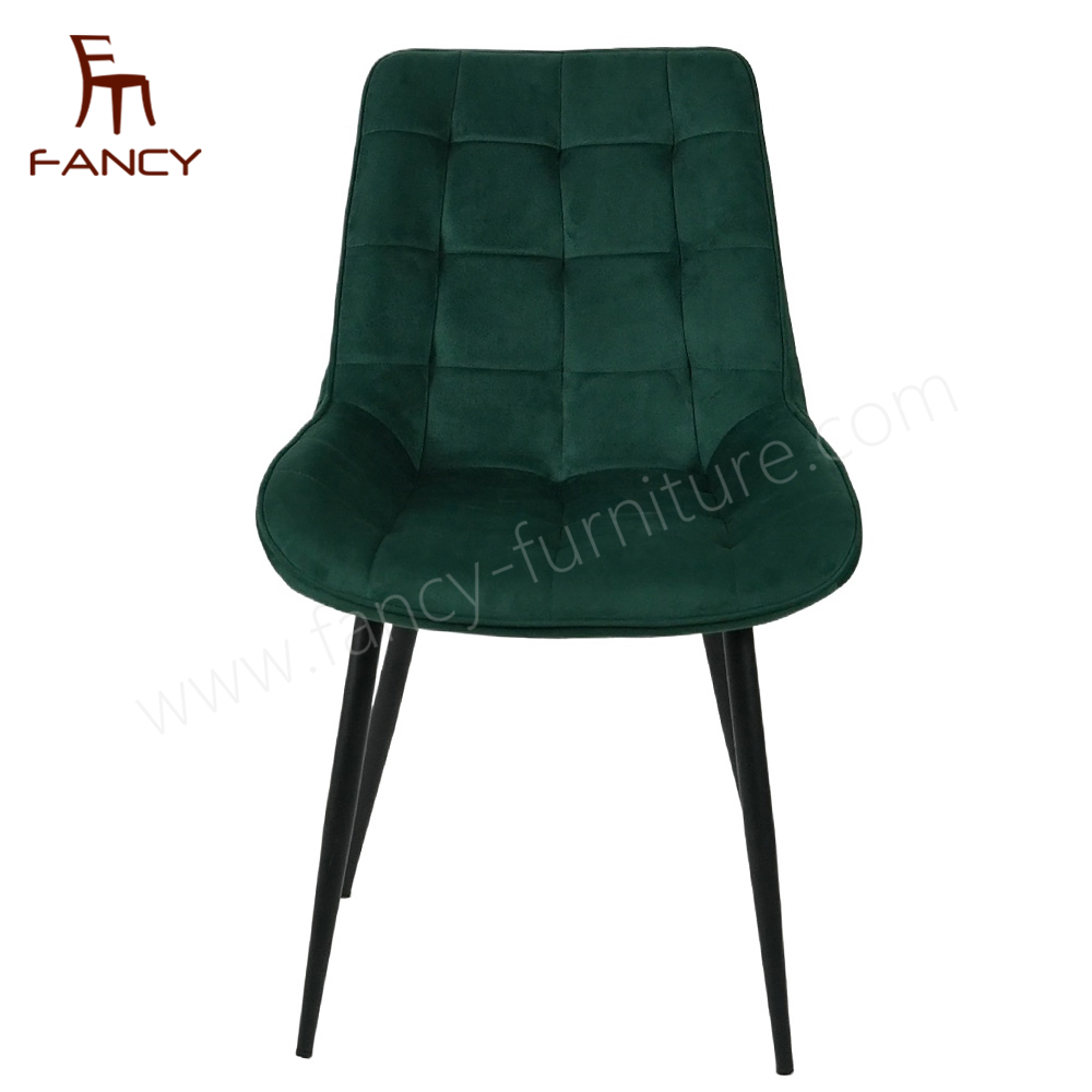 Nordic Style High Quality Modern Metal Legs Velvet Dining Table Chairs