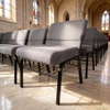 High Density Foam Custom Logo Modern Design Durable Comfort Church Chair for Religious Commercial Use