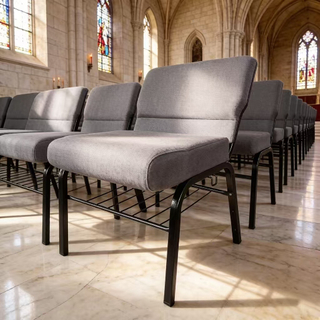 High Density Foam Custom Logo Modern Design Durable Comfort Church Chair for Religious Commercial Use