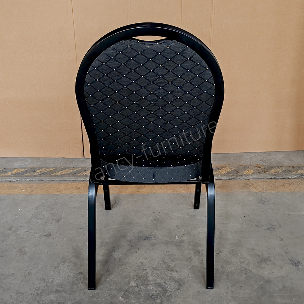 Factory Direct Cheap Wholesale Modern Durable Commercial Iron Stackable Solid Back Foam Cushion Banquet Chair