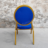 Modern Stackable Iron Round Head Solid Back Banquet Chair with Durable & Stable Design for Hotel Banquet Use
