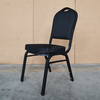 Banquet Chair Modern Metal Fabric Stackable Stable Commercial Hotel Dining Chair Solid Back Foam Cushion Iron Legs Chairs
