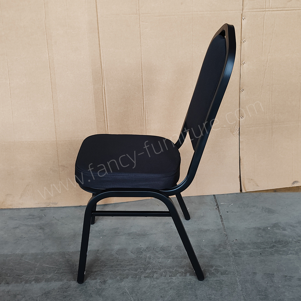 Used Modern Iron Stackable Stable Commercial Dining Hotel Banquet Chairs Solid Back Foam Cushion Fabric Cover Indoor/Outdoor