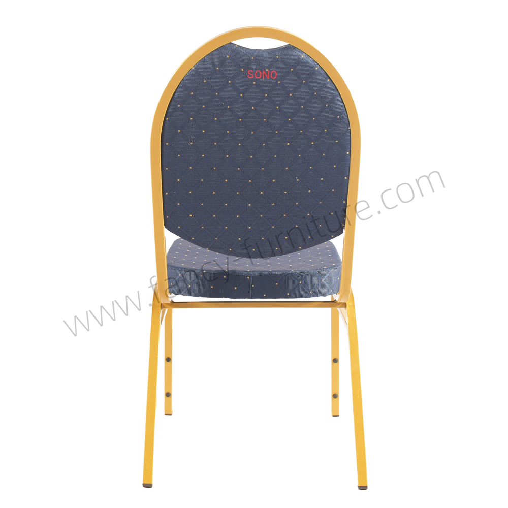 Stackable Chair Iron Legs Stackable Stable Solid Back Commercial Hotel Dining Indoor Outdoor Use Smile Banquet Chair