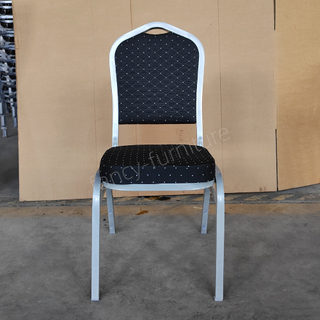 Wholesale Stackable Indoor Banquet Chairs-Modern Design Solid Back Foam Cushion Iron Legs Stable Commercial Hotel Dining Chairs