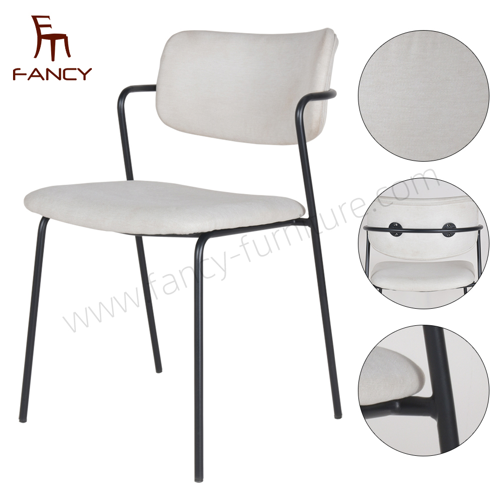 Modern Nordic Luxury Gold Fabric Velvet Dining Room Chair Cream Color Dining Chair for Dining Table