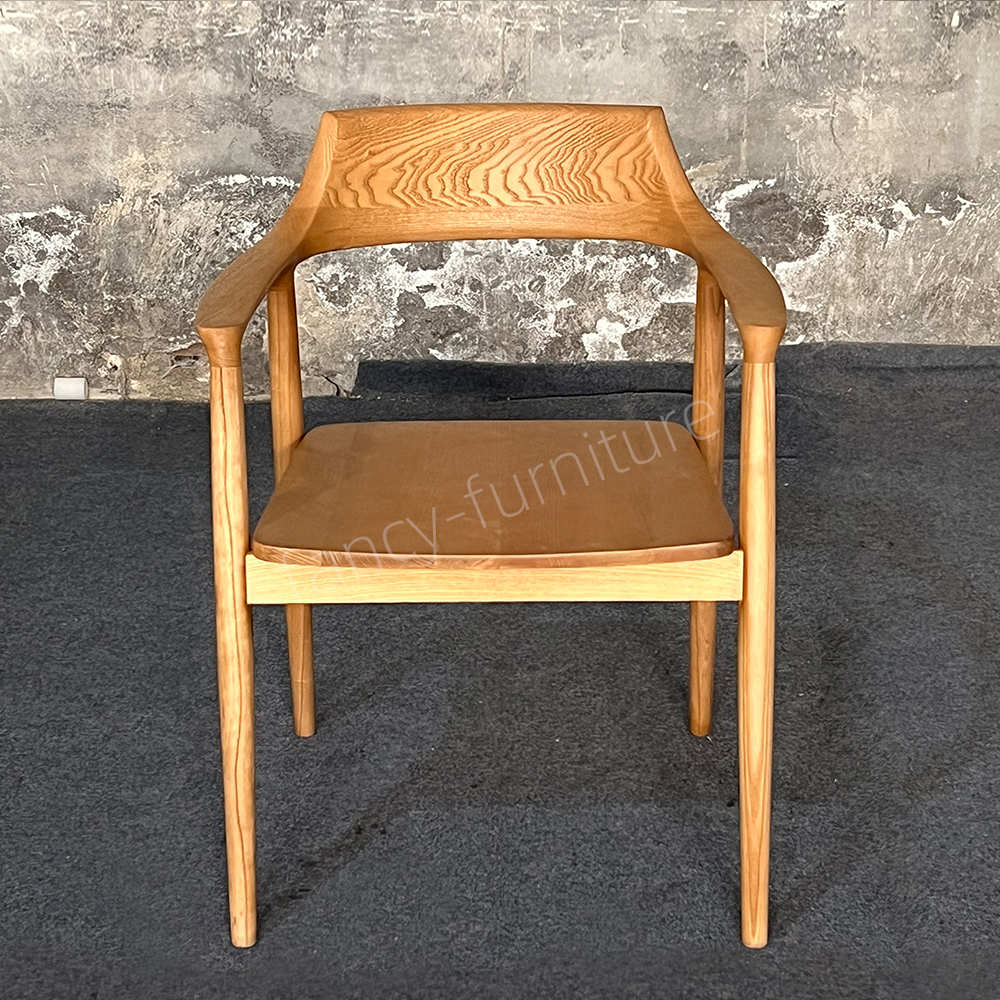 Bulk Supply European Style Hiroshima Ash Wood Dining Chair Durable And Ergonomic Modern Solid Wood Dining Chair for Dining Room