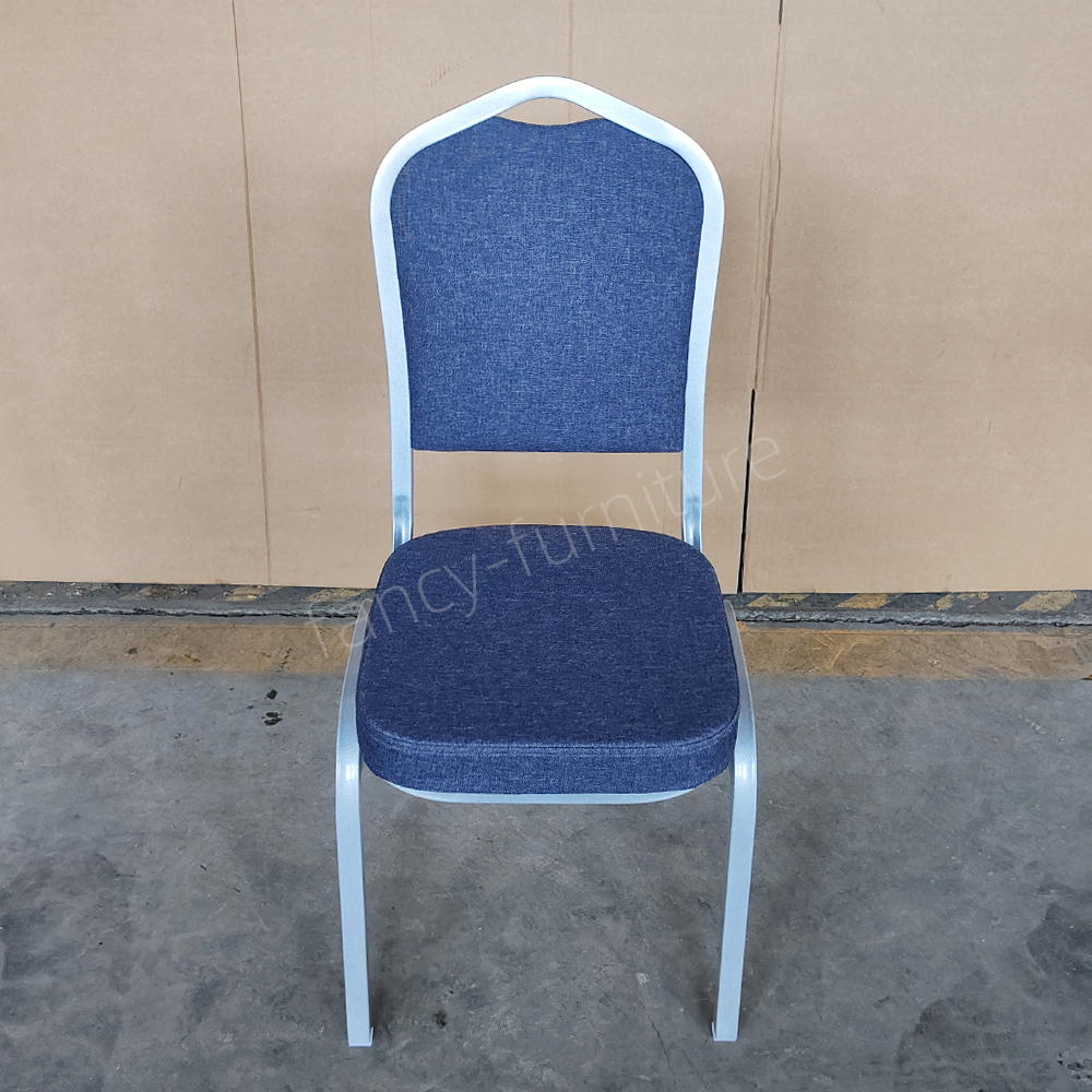 Conference Cheap Hotel Chairs Modern Stackable Iron Leg Solid Back CommercialFoam Cushion Banquet Chair