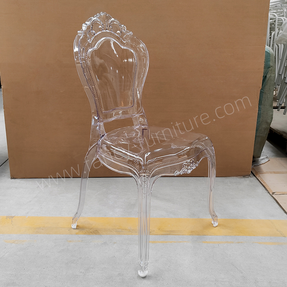 Modern Clear Plastic Dining Chair-Durable Waterproof Portable for Home Hotel & Outdoor Use
