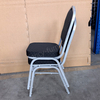 Modern Stackable Stable Metal Fabric Iron Legs Solid Back Commercial Foam Cushion Home Office Banquet Chair