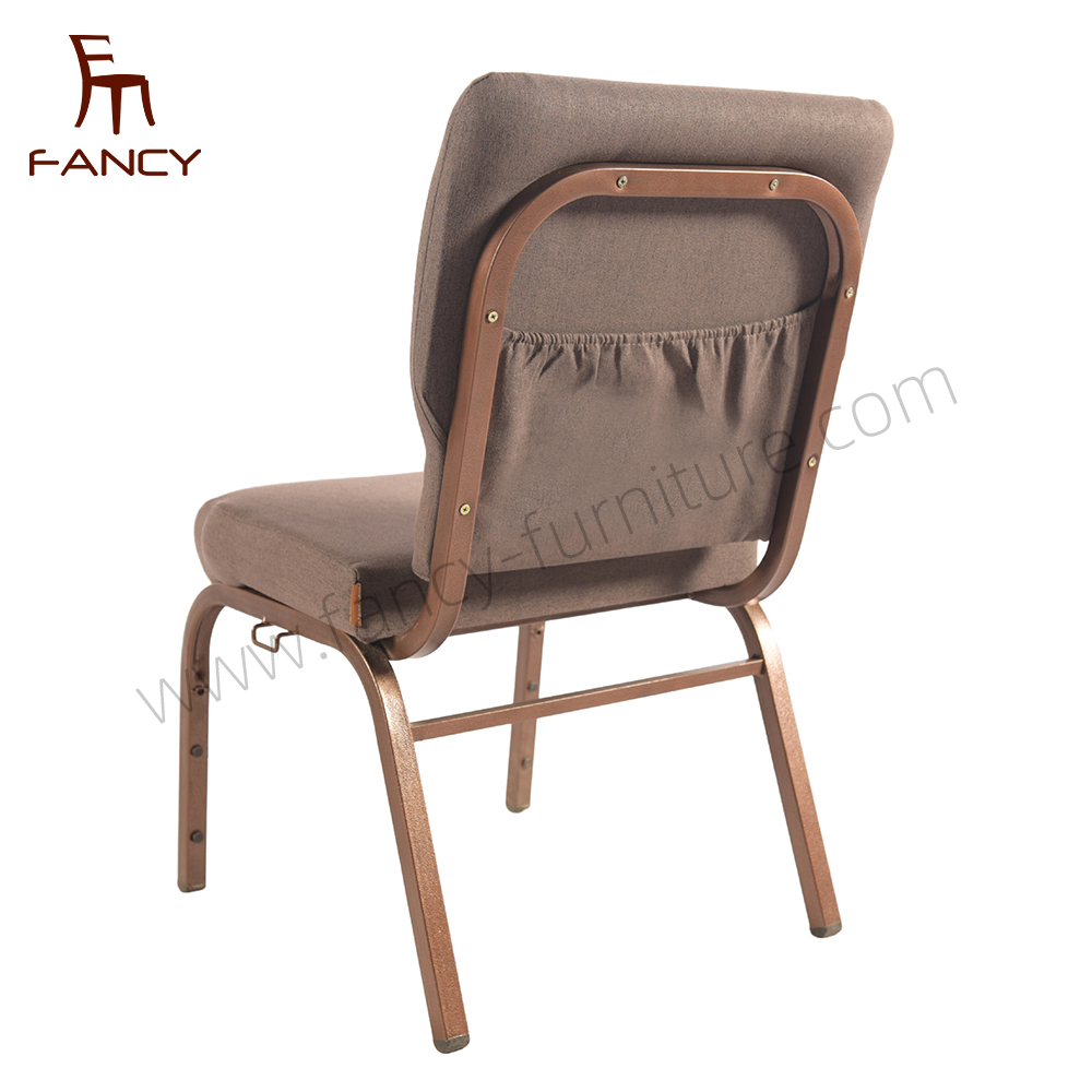 Factory Wholesale Burgundy Color OEM Colors Auditorium Red Interlock Stacking Metal Fabric Church Chair