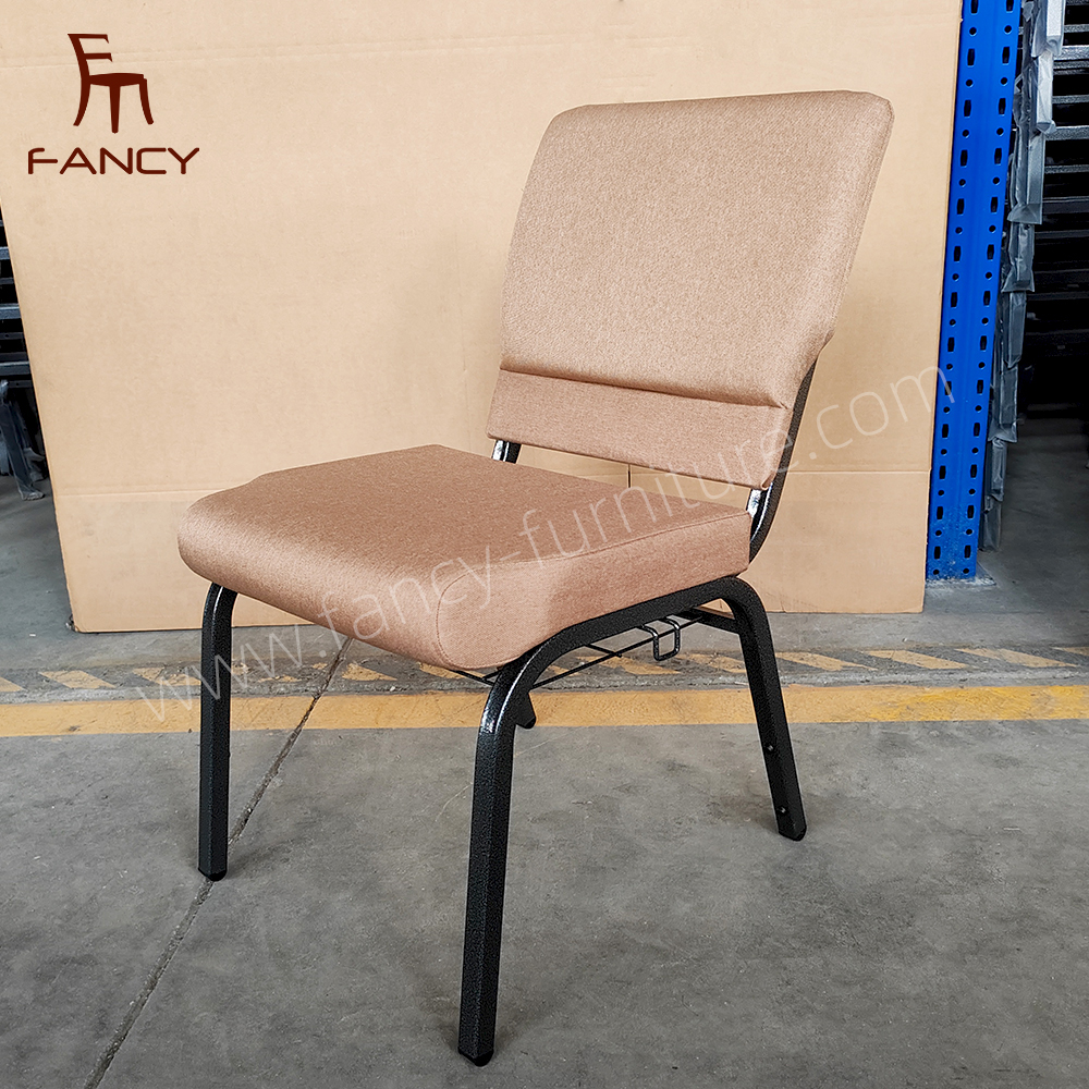 Wholesale Church Chairs Cheap Stackable Cover Fabric Interlocking Metal Church Chair