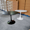 Nordic Minimalist Tulip Dining Table Durable Eco-Friendly MDF Top Metal Base Black/White for Hotel Kitchen Cafe Living Room