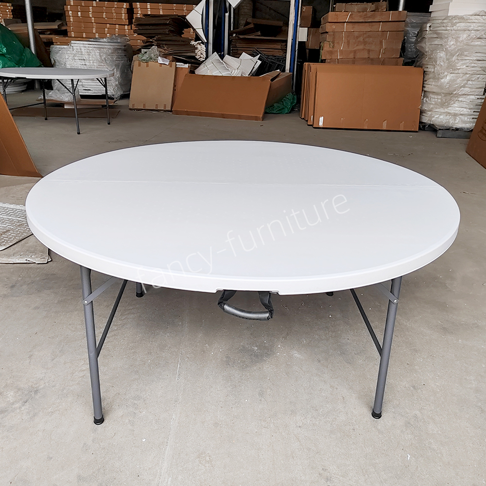 Portable Foldable Plastic Table - Round & Rectangular Heavy Duty Folding Tables for Home Outdoor Camping Parties