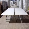 Portable Folding HDPE Plastic Heavy Duty Waterproof Rectangular Outdoor Dining Table for Camping Parties Furniture