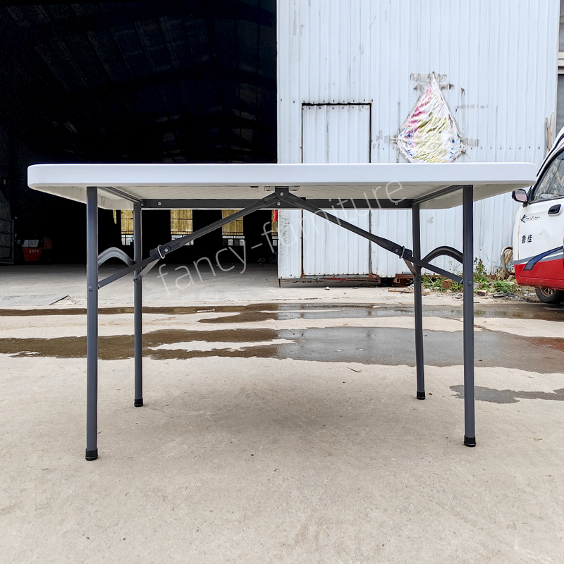 White Folding Plastic Table - Heavy Duty HDPE Rectangular Foldable Table for Outdoor Camping Party Banquet Events