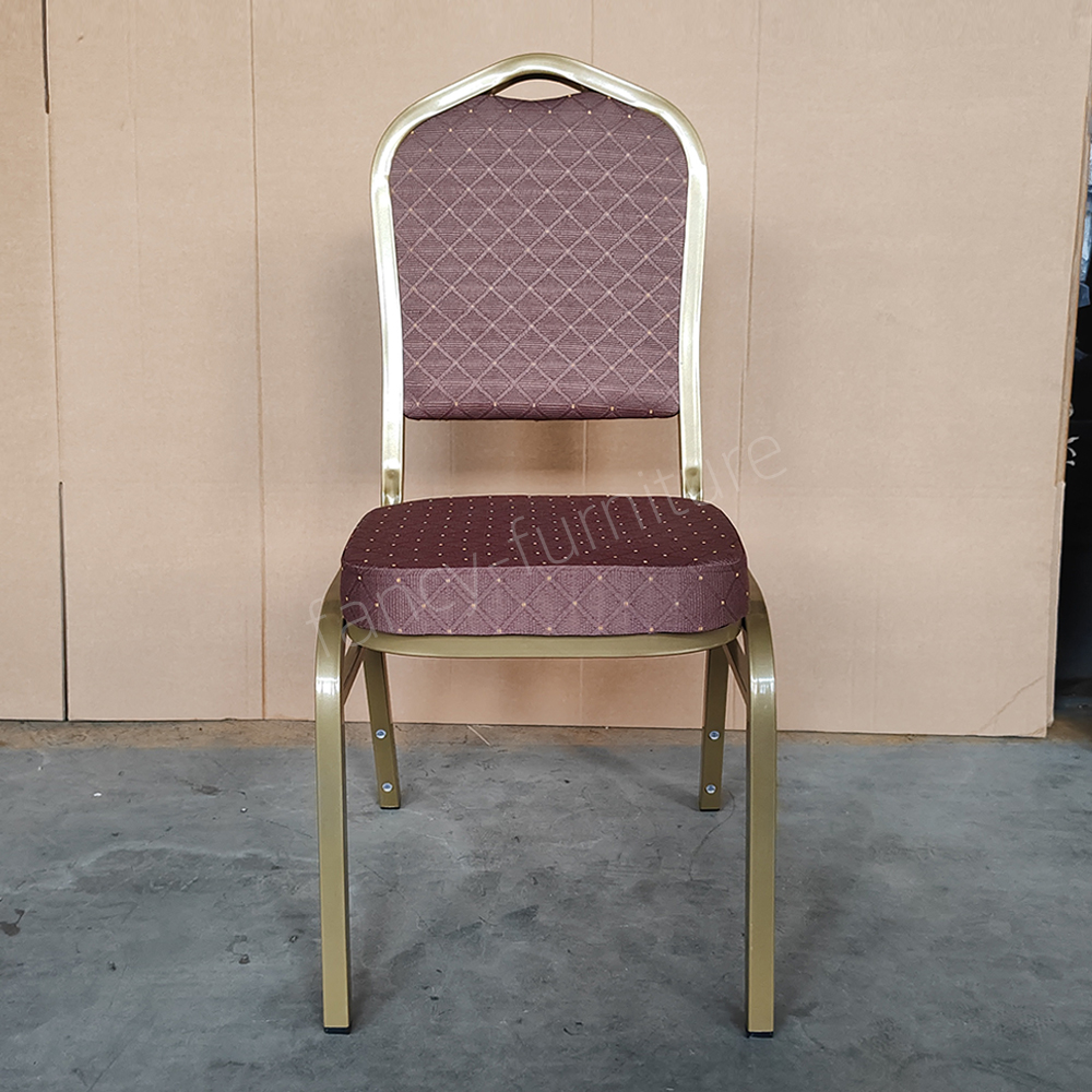 Wholesale Cheap Price Modern Iron Stackable Durable Stable Solid Back Indoor Use Dining Banquet Chair for Hotel