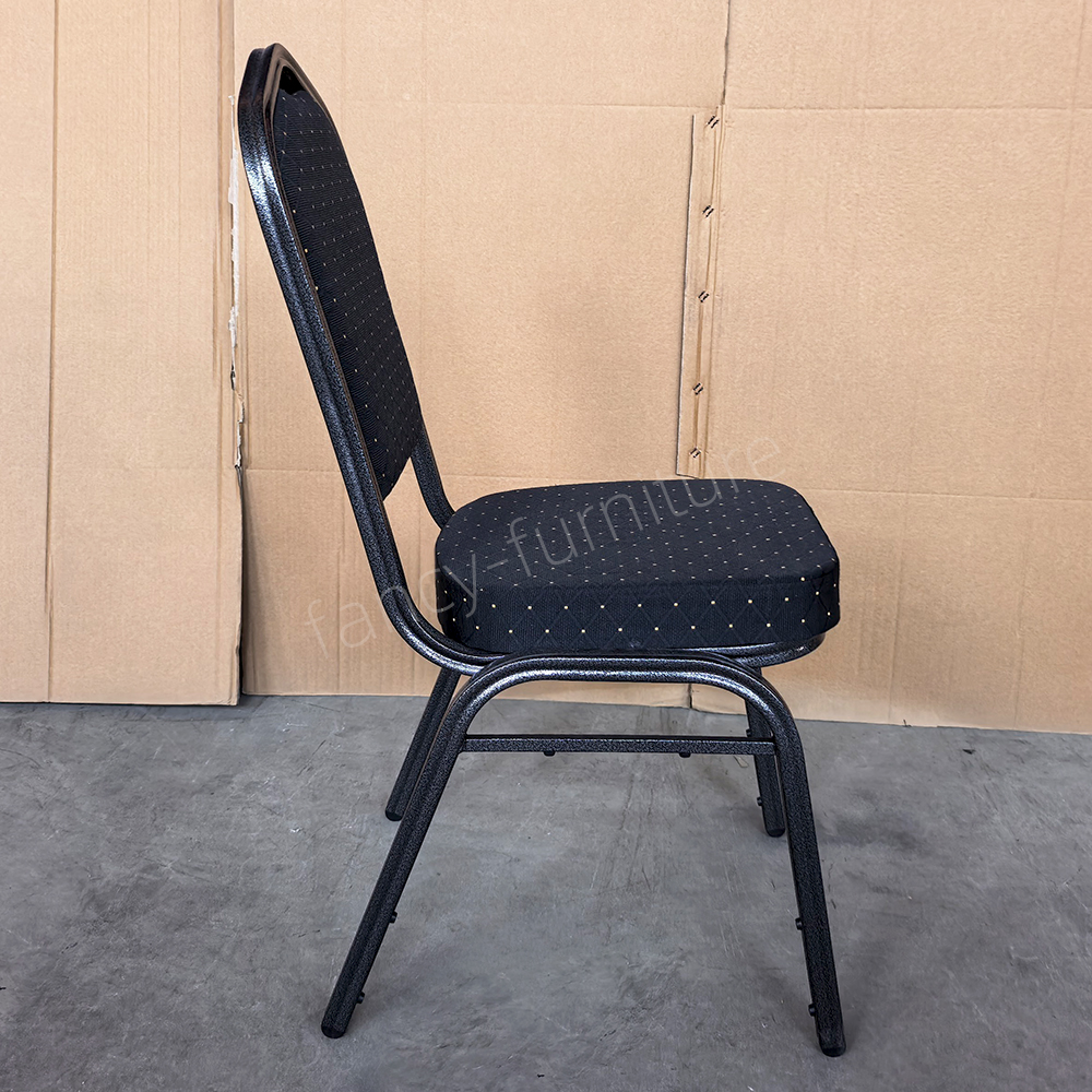 Chinese Design Stackable Durable Fabric Banquet Chairs Customizable Logos Commercial Use Event Seating