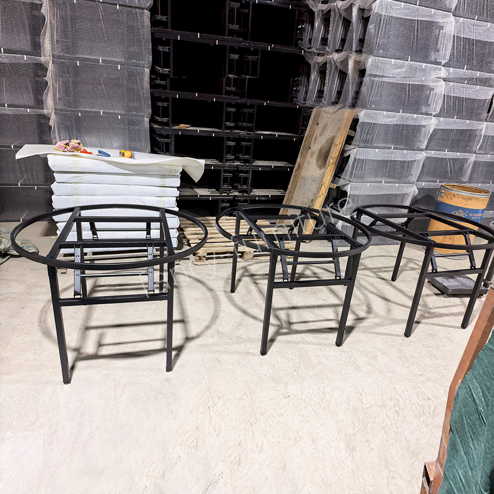 Heavy Duty Round Folding Table Frame, Metal Foldable Legs for Round Banquet Tables, Space-Saving Table Base for Events