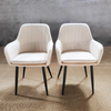 Armrest Velvet Dining Chair with Metal Legs, Modern Upholstered Accent Chair with Soft Fabric for Living Room, Restaurant Use